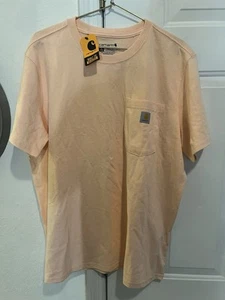 Carhartt Womens XL Peach Short Sleeve T Shirt Loose Fit Pocket Crew Neck - Picture 1 of 4