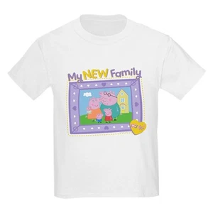 CafePress Peppa Pig: My New Family Kids T Shirt Kids Light T-Shirt (1247859721) - Picture 1 of 14