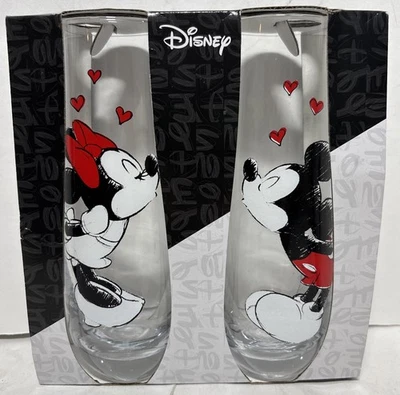 Exclusivo paquete de 2 corazones de beso de Mickey y Minnie Mouse rojo estriado sin tallo nuevo Foto 1 de 4