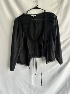 Top in seta Lucinda nero Reformation taglia 8 - Foto 1 di 5