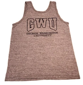 Vtg George Washington University Gray Tank Top Sleeveless USA Made L Beach Surf - Picture 1 of 9