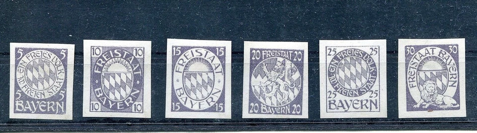 GERMANY BAVARIA FREISTAAT BAYERN LOVELY SET OF PROOFS IN COLOUR GREY MNG HINGED - Image 1 of 1