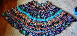 Romans' Womens  Boho  Geometric Flowy Maxi Skirt  Pleated Hippie Size 2X - Picture 1 of 11