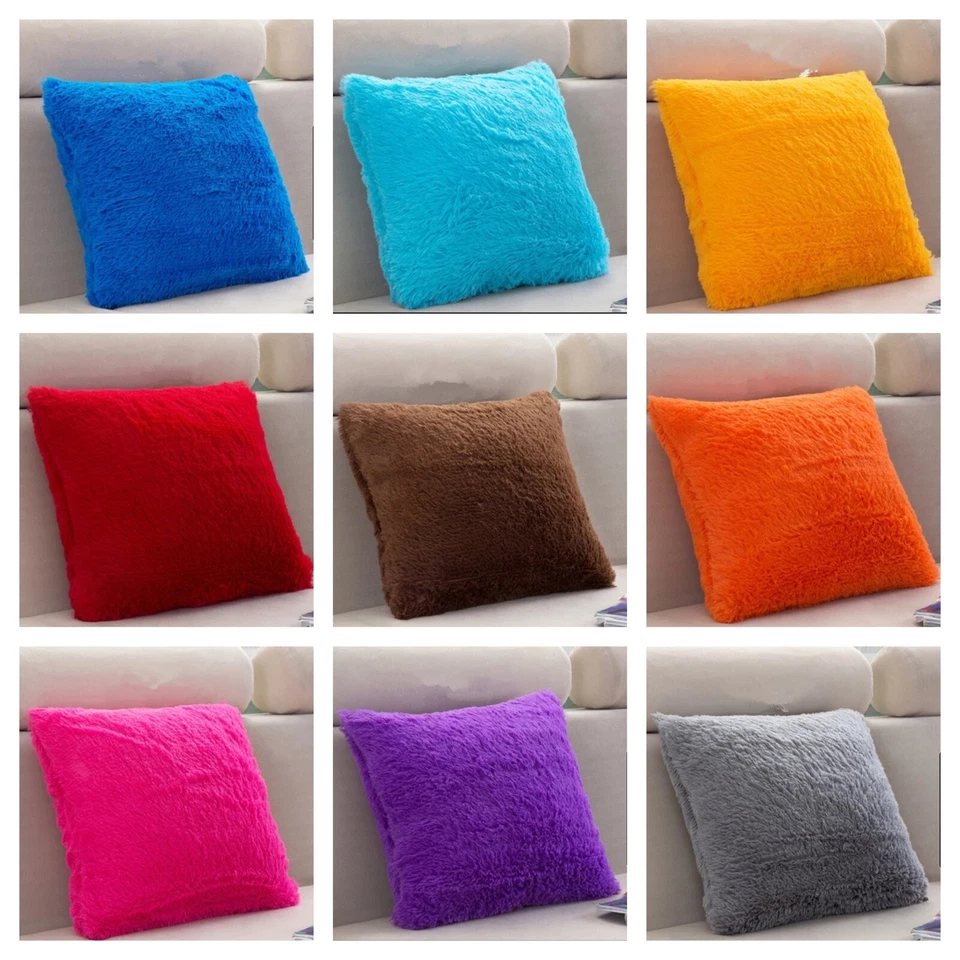 Cushion Covers Extra Soft Teddy Bear Faux Fur Fleece 43x43cm / 17x17" - Image 1 of 1