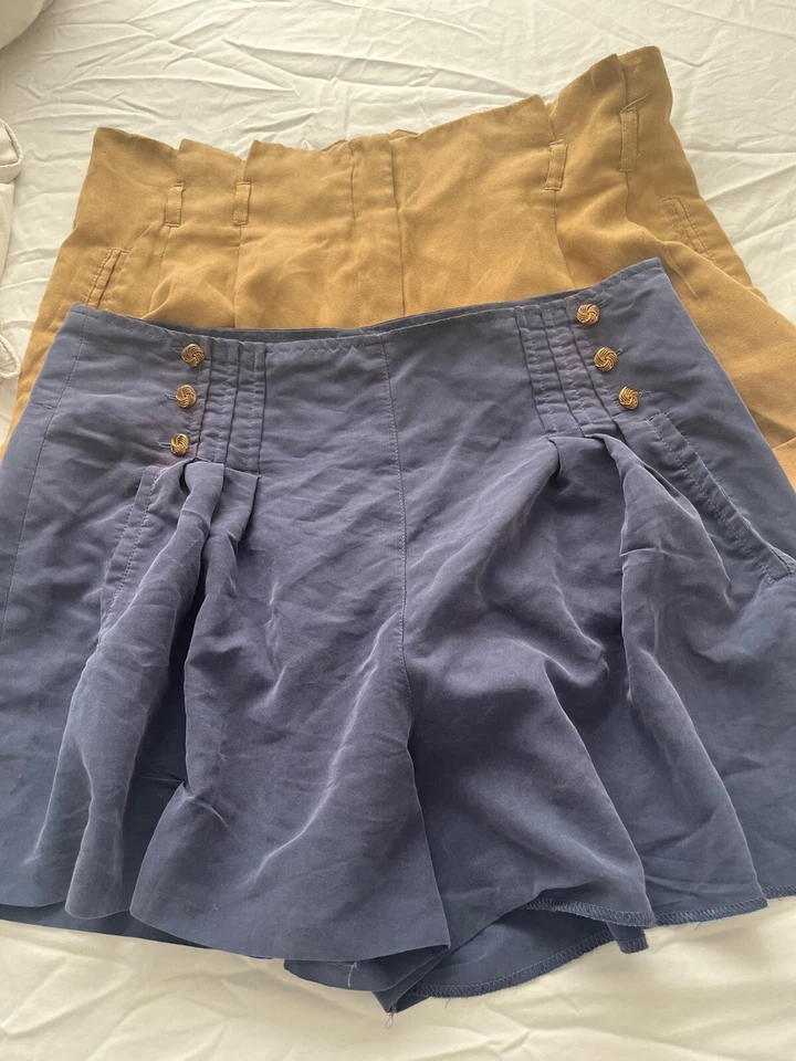 Miss Selfridge Brown Blue Faux Suede  Shorts Bundle X 2 size uk 14 - Image 1 of 4
