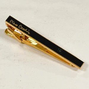 Vintage Pierre Cardin Tie Clip, Gold with Black Enamel, Elegant Design, - Picture 1 of 6