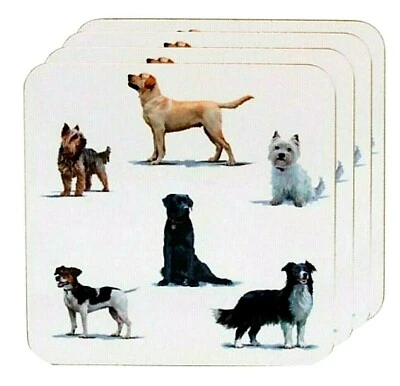 4er Set Untersetzer Man's Best Friend Hunde Korkunterseite Leonardo Collection - Bild 1 von 2