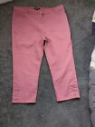 Ladies Pink Cropped Trousers Size 16