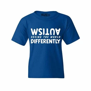 Autism Seeing The World Differently Youth's T-Shirt Autism Awareness Shirts - Picture 1 of 4