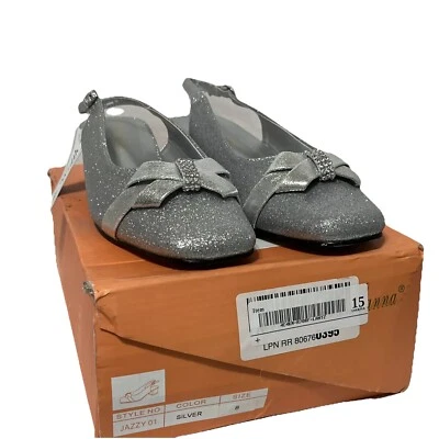 Bella Hanna Jazzy Plateado Para Mujer Talla 8W Eslinga Trasera Tacones Brillantes Brillo Brillante Foto 1 de 4