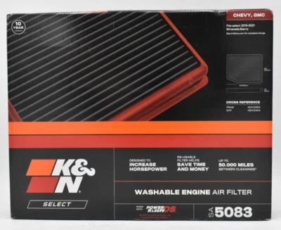 K&N SA-5083 Washable Engine Air Filter 2019-21 Chevy GMC Silverado/Sierra - Image 1 of 4