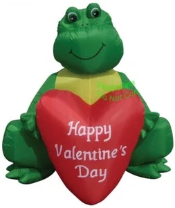 GRAN CORAZÓN SAPO RANA VALENTINES DÍA 6 FT DECORACIÓN INFLABLE SOPLADO POR AIRE - Imagen 1 de 3