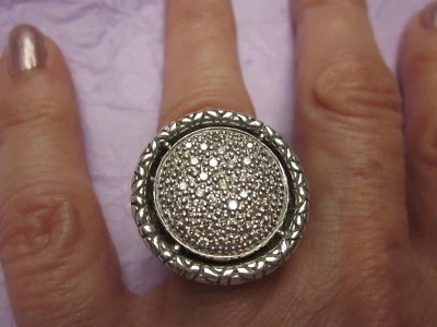 BIG Vintage JOHN HARDY Sterling Silver DRAGON NAGA DIAMOND Cocktail Ring Sz 6.5 Foto 1 de 4