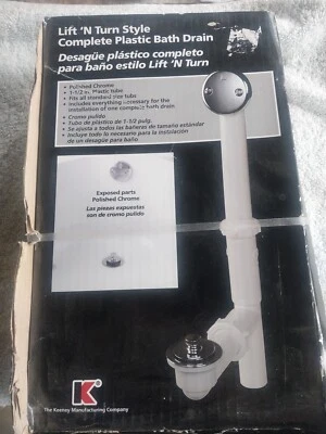 Drenaje de baño de plástico Keeney con cromo pulido Lift'n Turn 62AW se adapta a bañeras estándar Foto 1 de 4