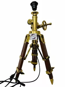 Nautical Brass Plating Royal Marine Tripod Table Lamp Industrial Lamps Tripod - Picture 1 of 7