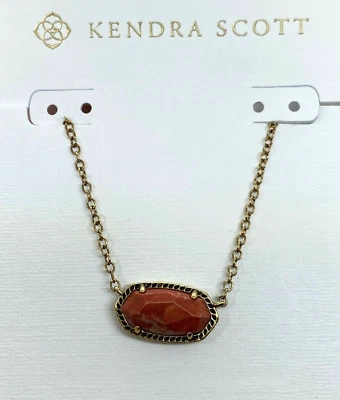 Kendra Scott Elisa Pendant Necklace In Burnt Sienna howlite vintage Gold tone - Image 1 of 4