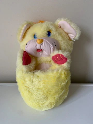 South Link Toys Vintage 1980s Large Yellow Bootleg Popple Plush Soft Toy 30cms Cover