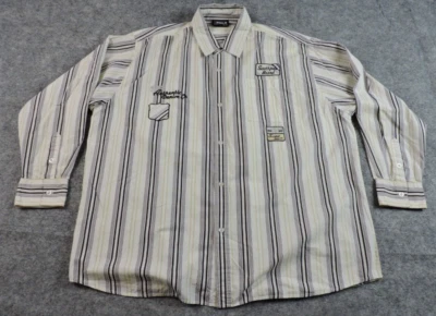 Southpole Mens 2XL XXL Mechanic Patches Long Sleeve Button Shirt - Image 1 of 4
