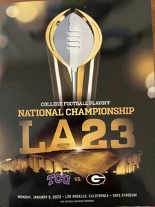 2023 COLLEGE FUSSBALL NATIONALES MEISTERSCHAFTSPROGRAMM CFP TCU VS. GEORGIA CHAMPION - Bild 1 von 7