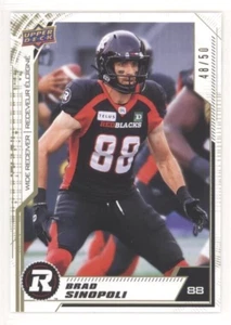 2020 Upper Deck CFL Gold Parallel #7 Brad Sinopoli /50 - 🔴⚫️ Ottawa REDBLACKS - Bild 1 von 3