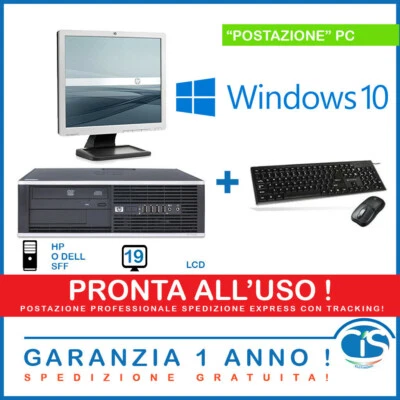 POSTAZIONE WINDOWS 10 PRONTO USO PC COMPUTER FISSO DESKTOP COMPLETA 4GB RAM ! - Immagine 1 di 2