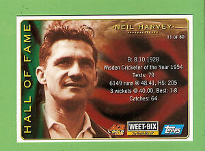 2002 WEETBIX  CRICKET CARD #11  NEIL  HARVEY  / #57  RICKY  PONTING