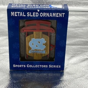 Christmas Ornament University North Carolina Tar Heels Metal Sled Sports - Picture 1 of 13