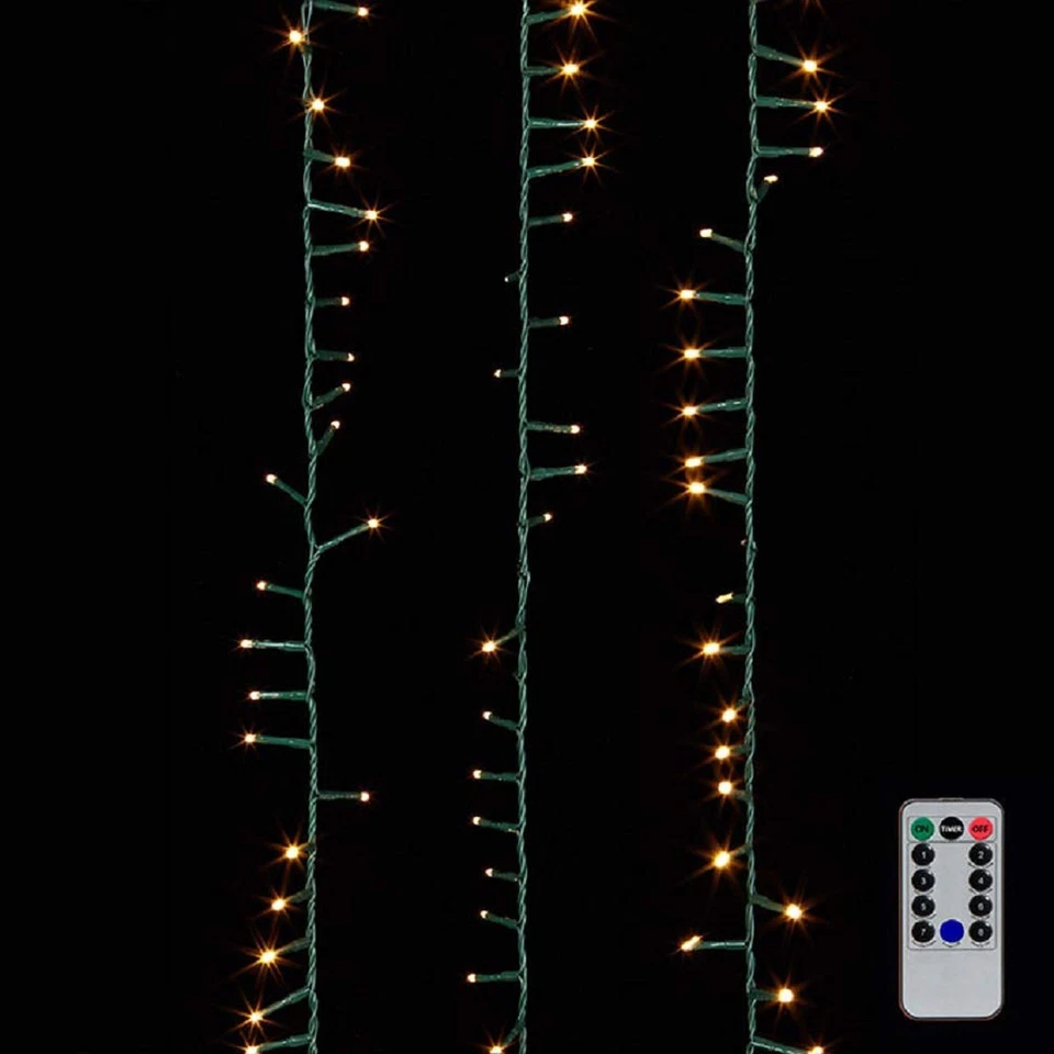 RAZ IMPORTS LIGHTS 36.5' SNAKE GARLAND GREEN WIRE, 500 WHITE LIGH RAZ Imports 36.5' Snake Garland Green Wire with 500 White Lights with Remote