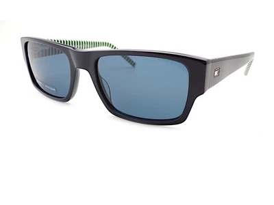 Occhiali Da Sole Tommy Hilfiger Blu Scuro Lucido Con Lenti Blu CAT.3 TH 2017 PJP - Immagine 1 di 4