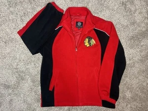 Chicago Blackhawks Jacket Mens Large Full Zip Red NHL GIII Carl Banks Hockey EUC - Picture 1 of 10