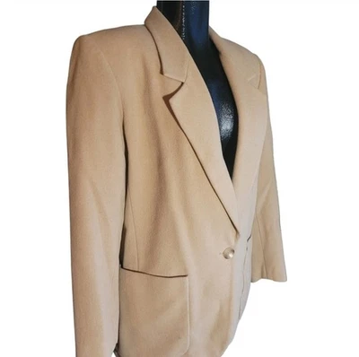 Blazer Liz Claiborne mezcla lana tostada y cachemir 10 Foto 1 de 4