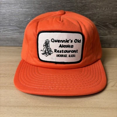 De colección Gwennie's Old Alaska Restaurante Sombrero Gorra Snap Back Parche Naranja Para Hombres Años 80 Foto 1 de 4