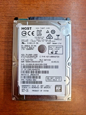 ORIGINAL HP ENVY 17-S043CL 17T-S100 17-S 17.3" 1TB HARD DRIVE 766644-005 WIN 11 - Image 1 of 2
