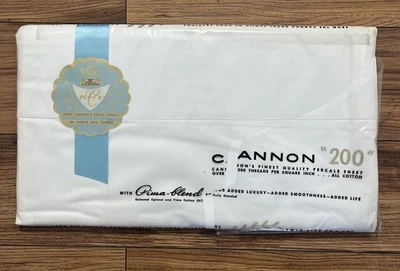 Vtg CANNON Royal Family Percale All Cotton Twin Bed Flat Sheet WHITE 72 X 108 - Image 1 of 4