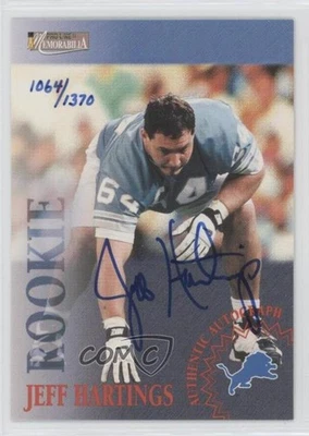 1996 Pro Line II Memorabilia Rookie Auto /1370 Jeff Hartings Auto - Image 1 of 2