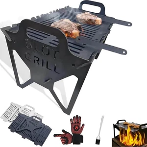 Schlitzgrill - Zusammenklappbarer BBQ Grill für einfache Lagerung, verbesserter verdickter Stahl, T - Bild 1 von 7