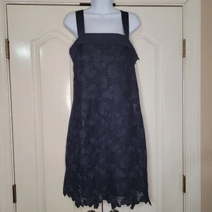 Banana Republic Dress Limited Edition Navy Floral Lace Shift Dress Size 6 NWT - Picture 1 of 10