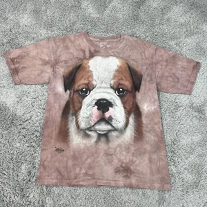 The Mountain English Bulldog T-Shirt Adult Small Brown Tie Dye Short Sleeve 2013 - Picture 1 of 8