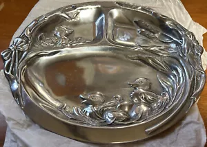 Arthur Court Ente Vintage Kinder 3-teilige Platte 1998 Metallwaren Aluminium *A2 - Bild 1 von 7