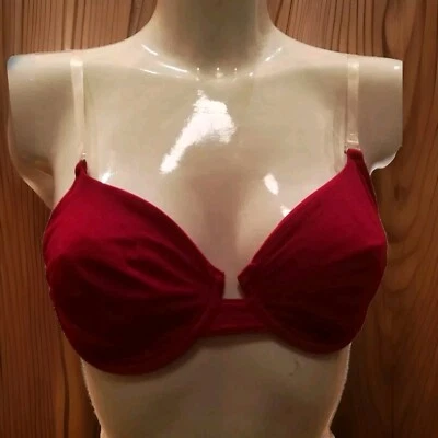 HUIT 8 BH Größe 80 B rot Rubis (Les Actuels) transparente+rote Träger (hoher NP) - Bild 1 von 4