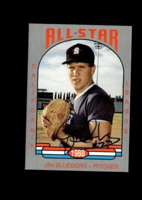 Jim Blueberg 1988 California League All-Stars authentic autographed card - Image 1 of 2