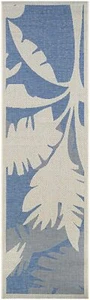 Couristan Monaco Outdoor Area Rug - Coastal Flora 2'3" X 11'9" Runner in Ivor... - Picture 1 of 11