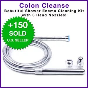 Shower Cleansing Kit Vaginal Anal Enema Colon Douche Enema System Colonic Metal - Picture 1 of 12