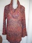 Nwot Coldwater Creek Size Medium Open Knit Multi-Color Cowl Neck Sweater