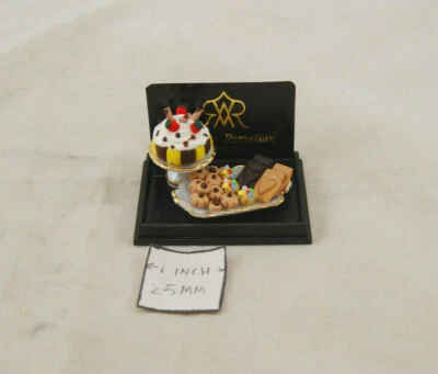 Cake Platter with Cookies - 1.410/5 food miniature dollhouse 1/12 scale Reutter - Image 1 of 2