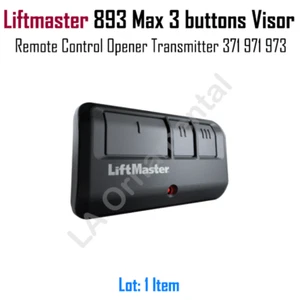 Liftmaster 893 Max 3 btns Visor  Remote Control Opener Transmitter 371 971 973 - Picture 1 of 3