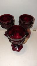 AVON CAPE COD SET OF 3 GOBLETS 6" HIGH  3 1/2" WIDE   RUBY RED VG USED CONDITION