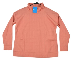 COLUMBIA Funnel Pullover Women's 2XL Fleece Herringbone Pockets Mock Neck NEW - Picture 1 of 8