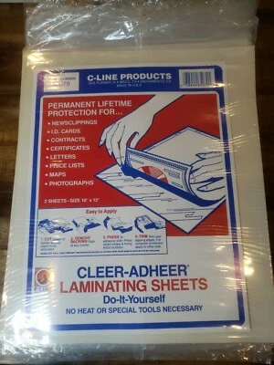 C-Line Cleer Adheer Laminating Sheets 10"x 12", #65079 22 Packs, 44 Sheets.  - Image 1 of 3