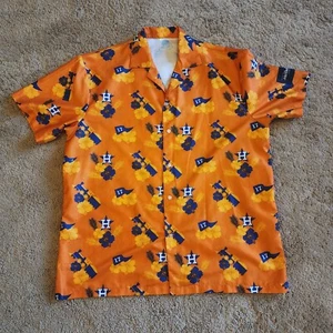 Camisa con botones para hombre XL naranja logotipo de los Astros de Houston metodista hawaiana - Imagen 1 de 8